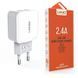 Сетевое зарядное устройство LDNIO A2202 2 USB + провод Lightining (2.4A) 08203 фото 2
