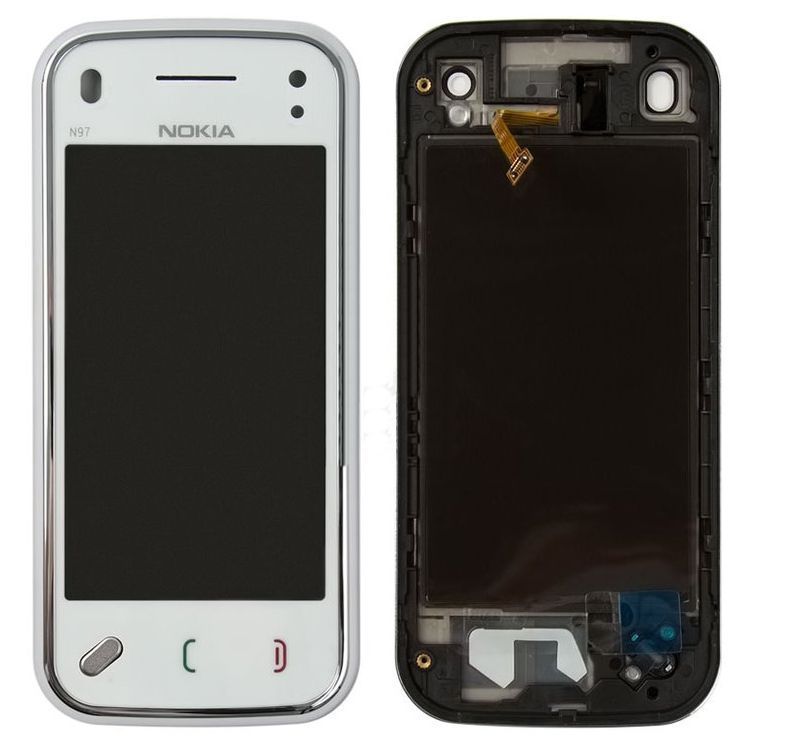 Сенсор (тачскрин) Nokia N97 Mini и рамкой (серебристой) белый Оригинал Китай 01680 фото