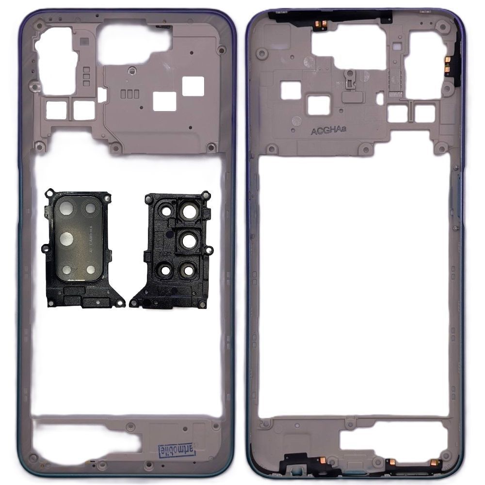 Рамка корпусу Oppo A72 4G CPH2067, A92 CPH2059 фіолетова, Aurora Purple зі склом камери 33629 фото