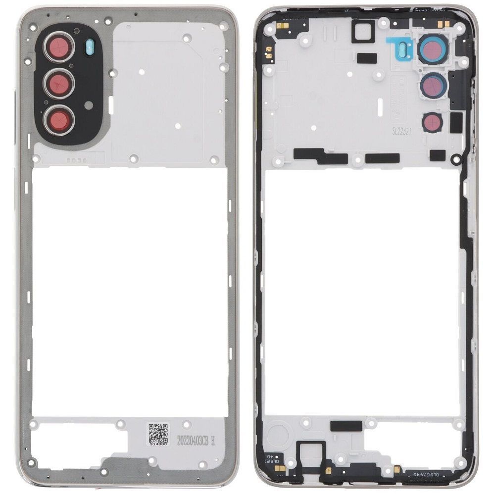 Рамка корпусу Motorola XT2221 Moto G52 біла зі склом камери 33577 фото