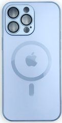 Чохол скло AG Glass Matt Frame MagSafe Logo для Apple iPhone 14 Pro Max блакитний 27713 фото