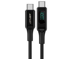 Кабель Acefast C6-03 с дисплеем Type-C to Type-C 100W 2m черный 28012 фото