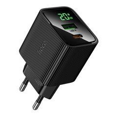 Сетевое зарядное устройство Hoco CS83A Excellent PD20W+QC3.0 с дисплеєм, черный 33277 фото