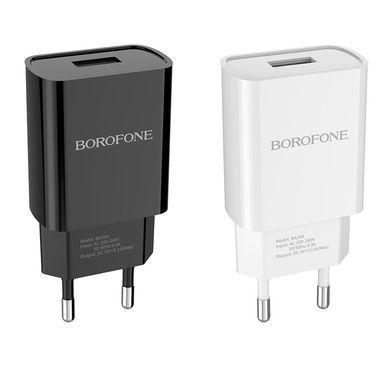 Мережевий зарядний пристрій Borofone BA20A Sharp (2.1A) білий 13151 фото