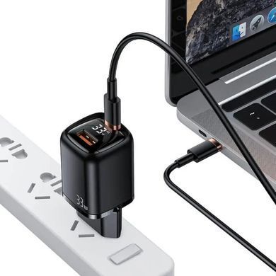 Мережевий зарядний пристрій Usams Digital Display CC152 T46 USB, Type-C, 33W White 26714 фото