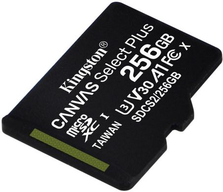 Карта пам'яті microSDXC (UHS-1) Kingston Canvas Select Plus 256Gb class 10 А1 (R-100MB/s) 27863 фото