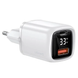 Мережевий зарядний пристрій Usams Digital Display CC152 T46 USB, Type-C, 33W White 26714 фото 1