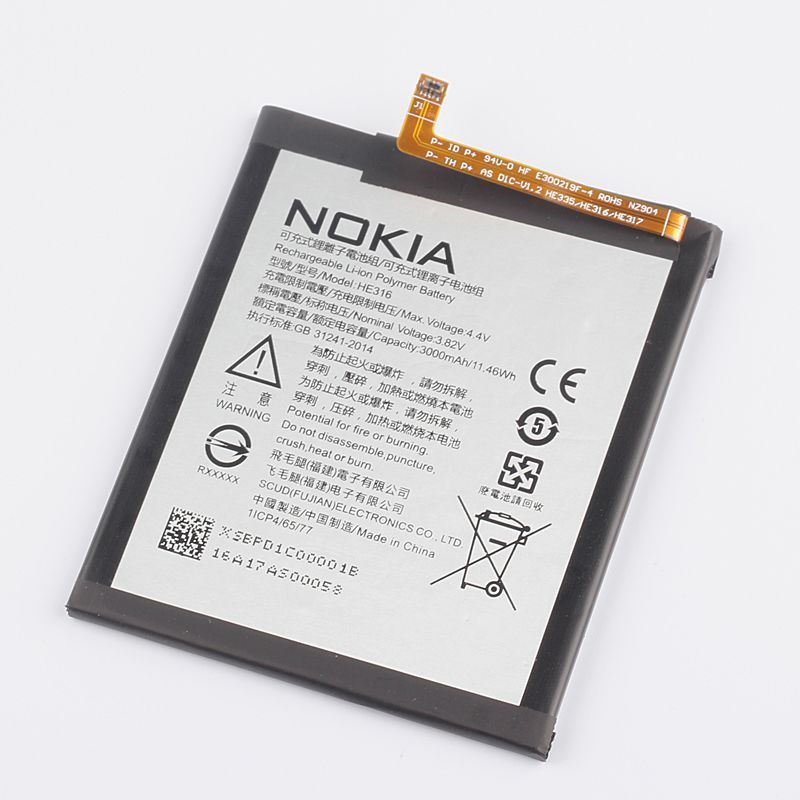 Аккумулятор Nokia HE316, HE317, HE335 для Nokia 6 TA-1033, Dual Sim TA-1021 3000 mAh 10906 фото