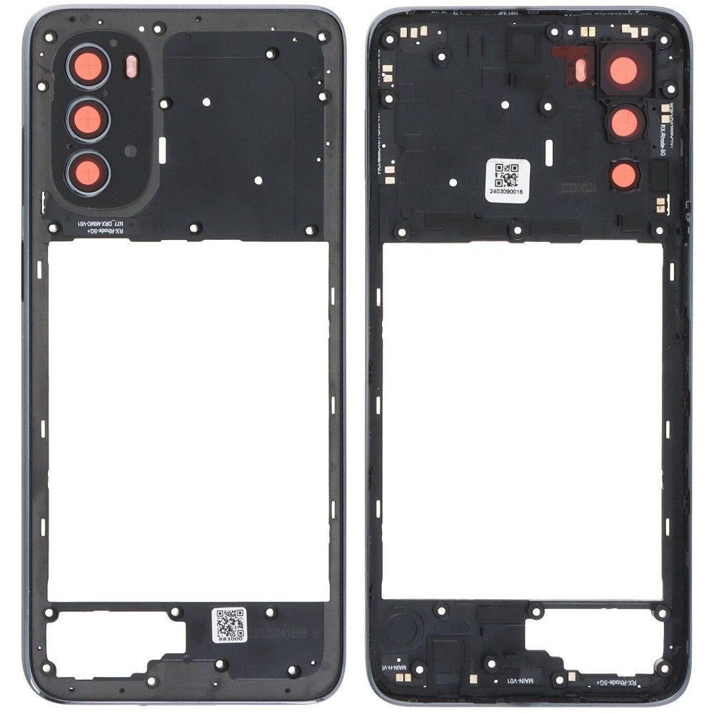 Рамка корпусу Motorola XT2221 Moto G52 сіра зі склом камери 33578 фото