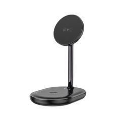 Беспроводное зарядное устройство Hoco CW40 Noble 3-in-1 magnetic holder with wireless fast charging Black 26778 фото