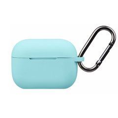 Чохол для навушников Airpods PRO з карабіном блакитний 16771 фото