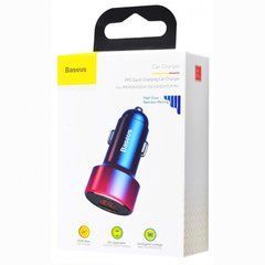 Автомобільний зарядний пристрій Baseus Magic Series Digital Display PD 3.0 QC 4.0+ 45W USB + Type-C (CCMLC20C-09) червоний 20355 фото