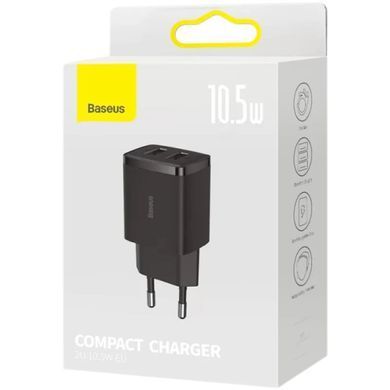 Сетевое зарядное устройство Baseus Compact Charger 10.5W (2-USB) (CCXJ010201) черный 27964 фото