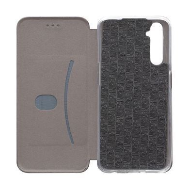 Чехол-книжка Premium Case под кожу Realme 6 серый 19051 фото