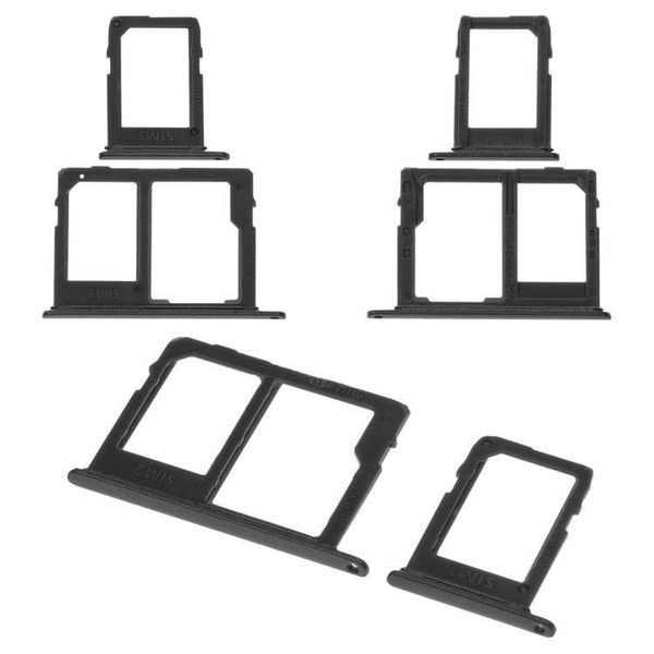 Держатель Sim-карты и карты памяти Samsung J600F Galaxy J6, J810 Galaxy ON8 (2018), черный, на две Sim-карты, комплект 2 шт. 12889 фото
