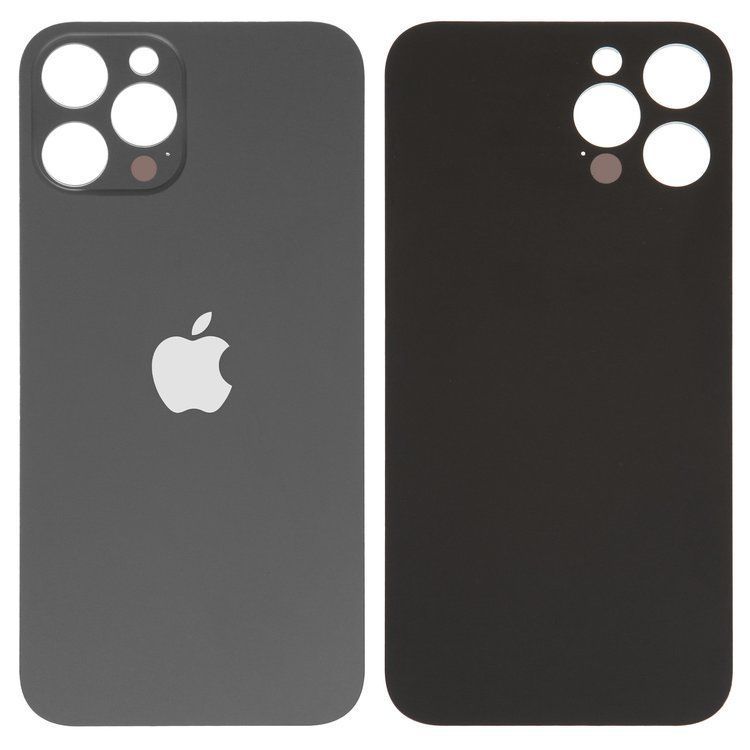 Задняя крышка для Apple iPhone 12 Pro Max серая, с большим отверстием под камеру 32527 фото