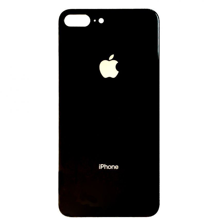 Задняя крышка для Apple iPhone 8 Plus черная, с маленьким отверстием под камеру, копия высокого качества 21186 фото