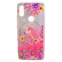 Чехол TPU Xiaomi Redmi Note 7 (2019) с рисунком юникорна и сыпучими блестками 14496 фото