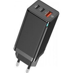 Сетевое зарядное устройство Baseus GaN3 Pro Fast Charger 2xType-C+USB 65W (+ кабель Type-C 100w 1m) черный (CCGP050101) 27685 фото