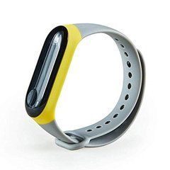 Ремешок Xiaomi для Mi Band 3, Mi Band 4 с широким ободком Серый,Желтый 15085 фото