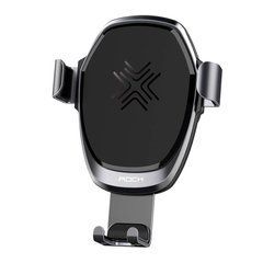 Автотримач з безпровідною зарядкою Rock Wireless Charging Gravity Car Mount 7.5W, 10W Grey (RWC0246) 17420 фото