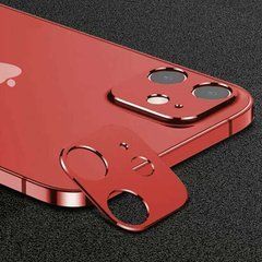 Ударопрочное защитное стекло камеры для Apple iPhone 12, 2.5D, красное 22709 фото