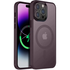 Чохол матовий Magnetic для Apple iPhone 14 Pro Max бордо 27589 фото