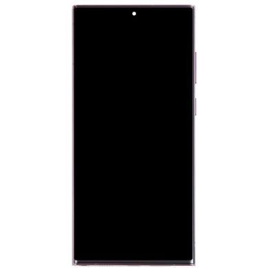 Дисплей для Samsung S908 Galaxy S22 Ultra 5G с рамкой фиолетовый Burgundy OLED Хайкопия 32679 фото