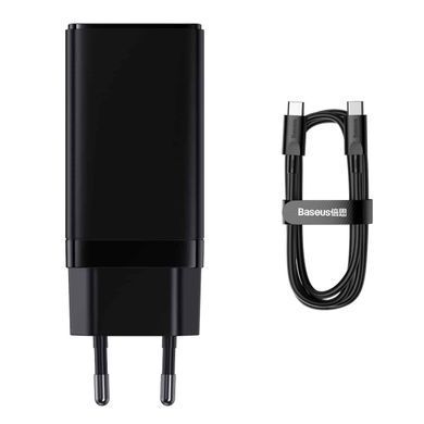 Сетевое зарядное устройство Baseus GaN3 Pro Fast Charger 2xType-C+USB 65W (+ кабель Type-C 100w 1m) черный (CCGP050101) 27685 фото
