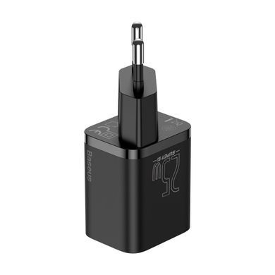 Мережевий зарядний пристрій Baseus Super Si Quick Charger 25W (1Type-C) with Cable type-C to type-C (TZCCSUP-L01) чорний 26764 фото