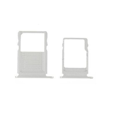 Держатель Sim-карты и карты памяти Nokia 3 TA-1020, серебристый, Silver White, на 1 Sim-карту, комплект 2 шт. 16600 фото