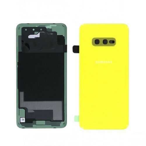 Задняя крышка для Samsung G970 Galaxy S10e желтая, со стеклом камеры 24438 фото