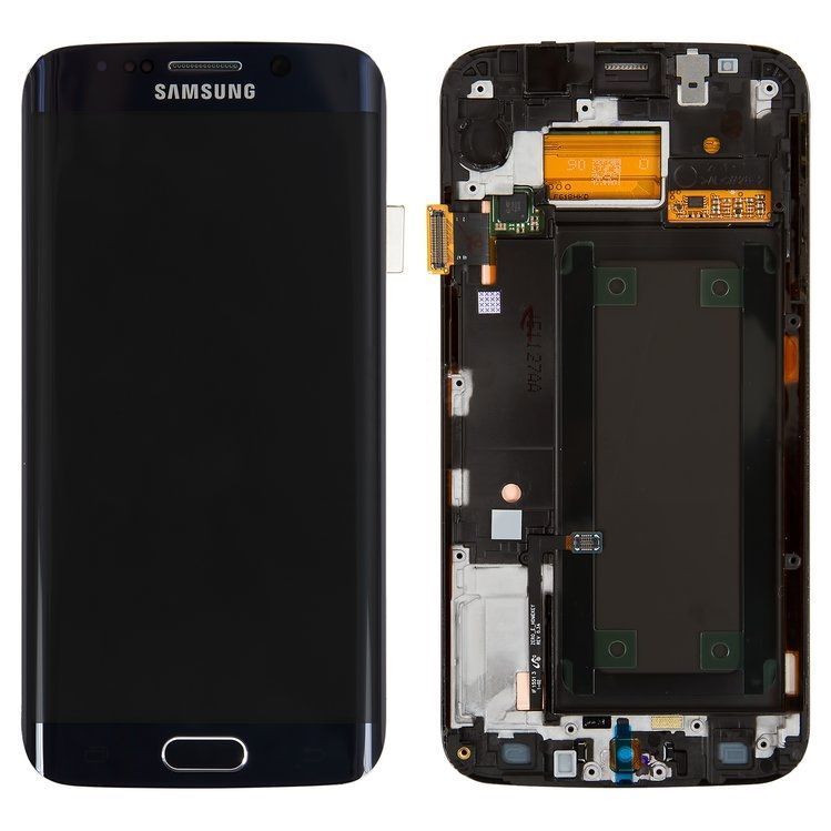 Дисплей для Samsung G925F Galaxy S6 EDGE с рамкой черный (GH97-17162A) Оригинал 02685 фото