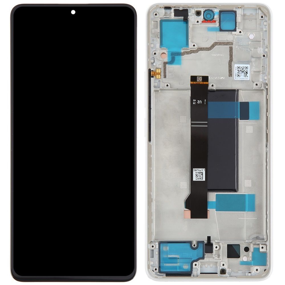 Дисплей для Xiaomi Redmi Note 13 Pro 5G 2312DRA50C, 2312CRAD3C, 2312DRA50G, 2312DRA50I, Poco X6 5G с рамкой белый TFT, без сканера пальца 30332 фото