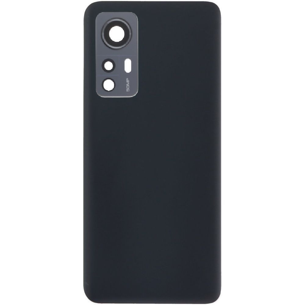 Задня кришка для Xiaomi 12, Xiaomi 12X зі склом камери чорна 31673 фото