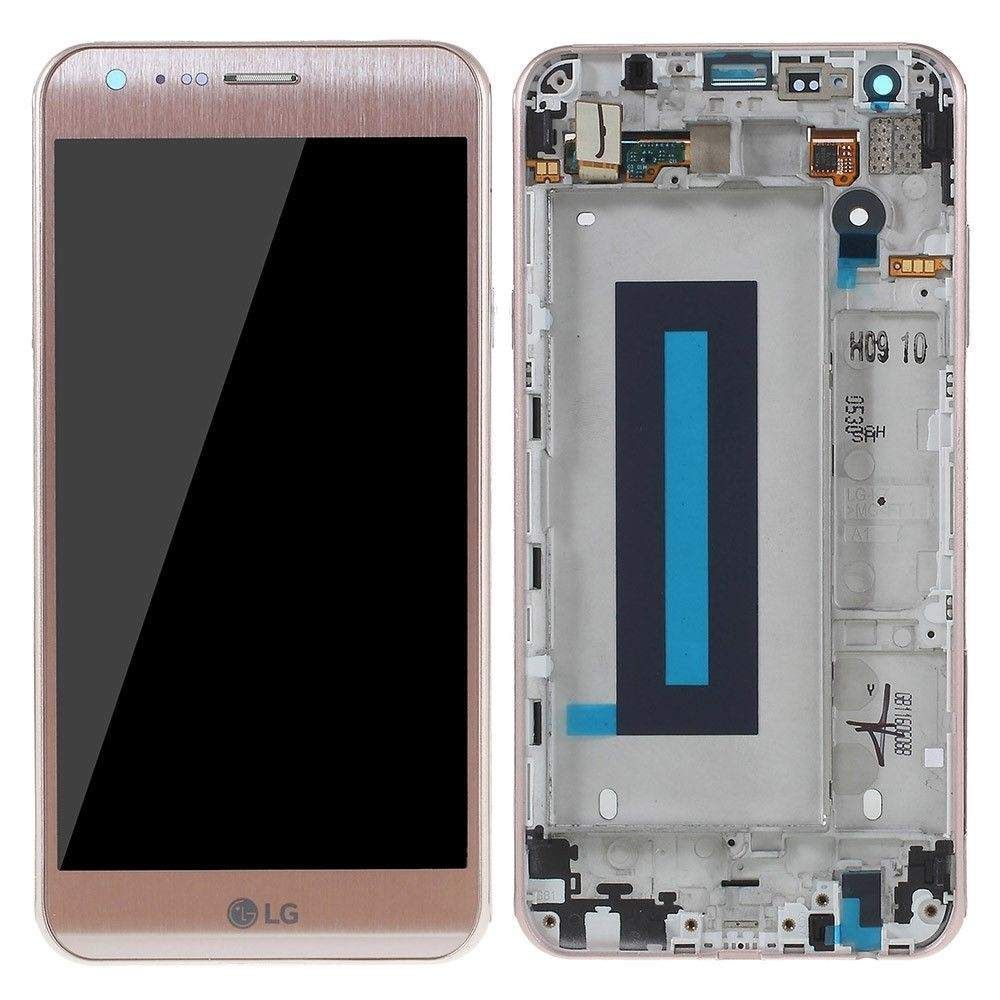 Дисплей для LG K580 X Cam с рамкой золотистый 10338 фото