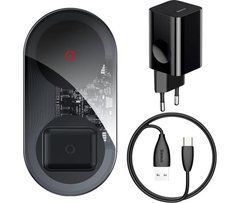 Беспроводное зарядное устройство Baseus Simple 2in1 Wireless Charger Turbo Edition 24W Black (TZWXJK-B01) 26821 фото
