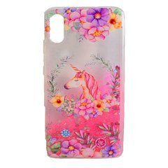 Чехол TPU Xiaomi Redmi 7A с рисунком юникорна и сыпучими блестками 14497 фото