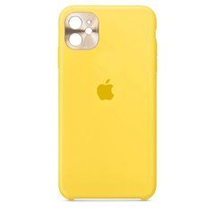 Чехол силиконовый Silicone Case для iPhone 11 (с металлической рамкой для защиты камеры) Yellow 17813 фото