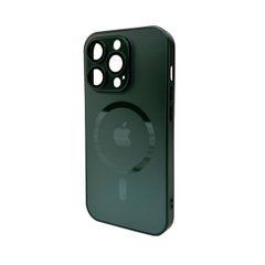 Чохол скло AG Glass Matt Frame MagSafe Logo для Apple iPhone 14 Pro Max темно-зелений 27716 фото
