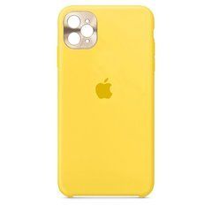 Чехол силиконовый Silicone Case для iPhone 11 Pro Max (с металлической рамкой для защиты камеры) Yellow 17878 фото