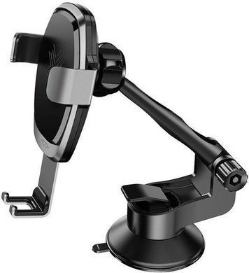 Автотримач з безпровідною зарядкою Rock Wireless Charging Gravity Car Mount 7.5W, 10W Silver (RWC0246) 17421 фото