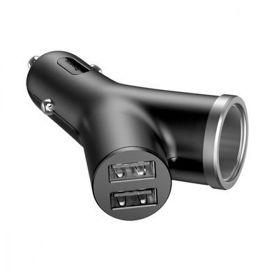 Автомобильное зарядное устройство Baseus Y-Type USB + Cigarette Lighter Extended 3.4A 2USB (CCALL-YX01) черный 20357 фото