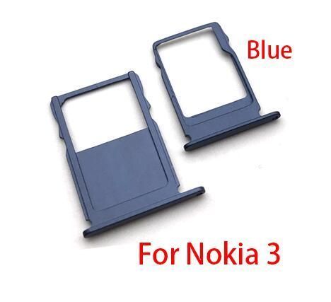 Держатель Sim-карты и карты памяти Nokia 3 TA-1020, синий, Tempered Blue, на 1 Sim-карту, комплект 2 шт. 16601 фото