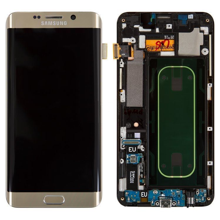 Дисплей для Samsung G928 Galaxy S6 EDGE Plus с рамкой золотой (GH97-17819A) Оригинал 02686 фото