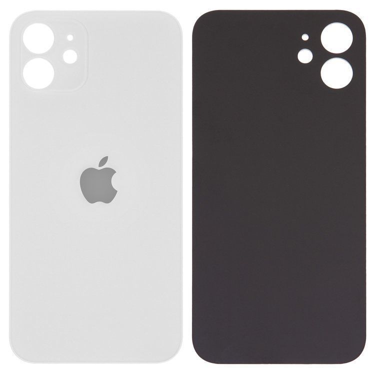 Задняя крышка для Apple iPhone 12 белая, с большим отверстием под камеру 32530 фото